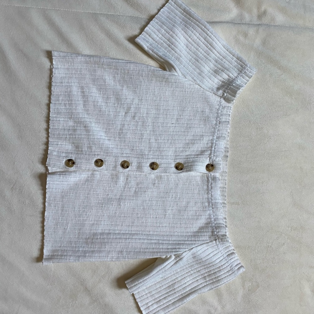 Off the Shoulder button down Crop Top